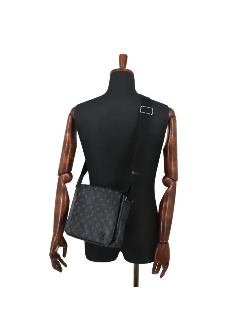 Louis Vuitton Monogram Eclipse District PM NM Shoulder Bag Black